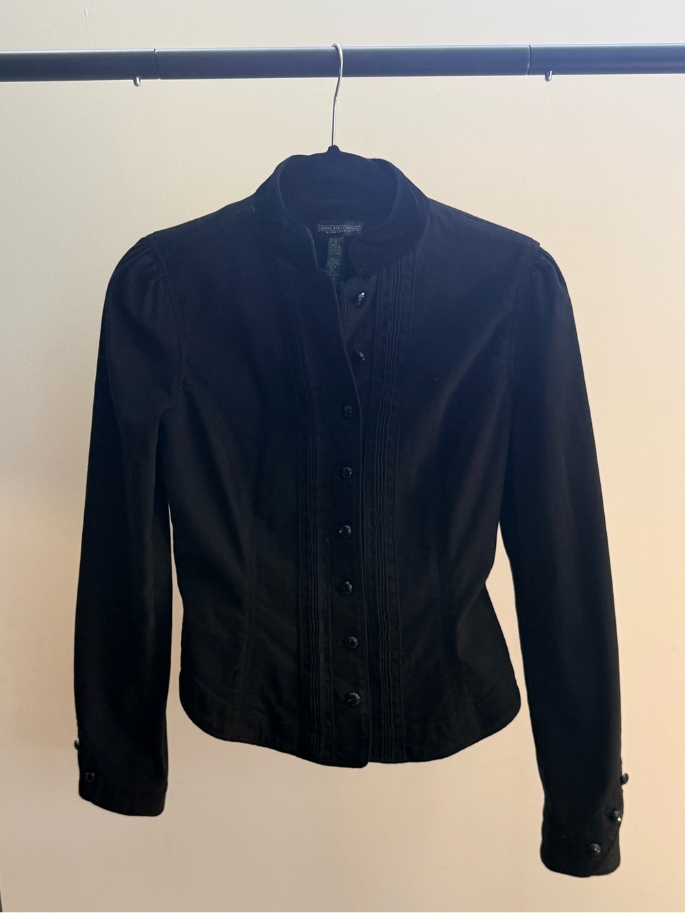 Ralph Lauren Black Pintuck Front Fitted Blazer